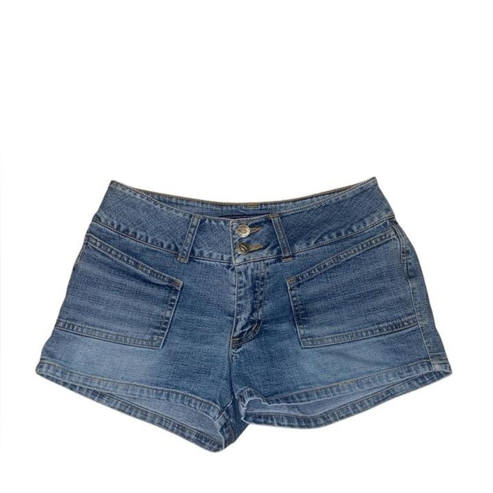 Y2K low rise micro mini stretchy denim shorts